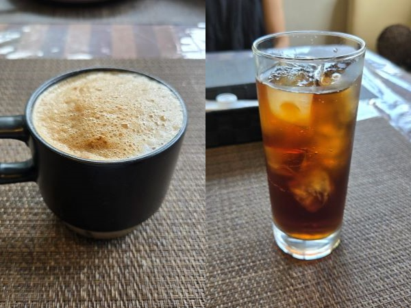 ホットコーヒーとアイスティー